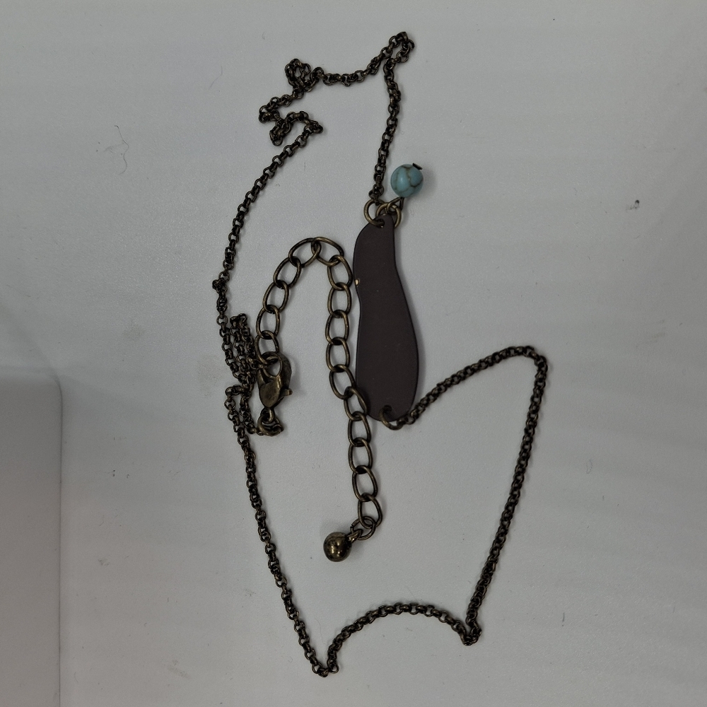 Believe Pendant Necklace with Turquoise Accent - Picture 2 of 3